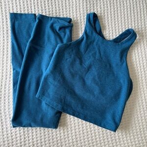 Beyond Yoga Blue Leggings and Tank Set